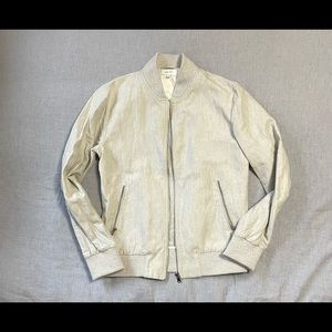 Reiss Cotton and Linen Bomber Jacket
